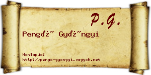 Pengő Gyöngyi névjegykártya